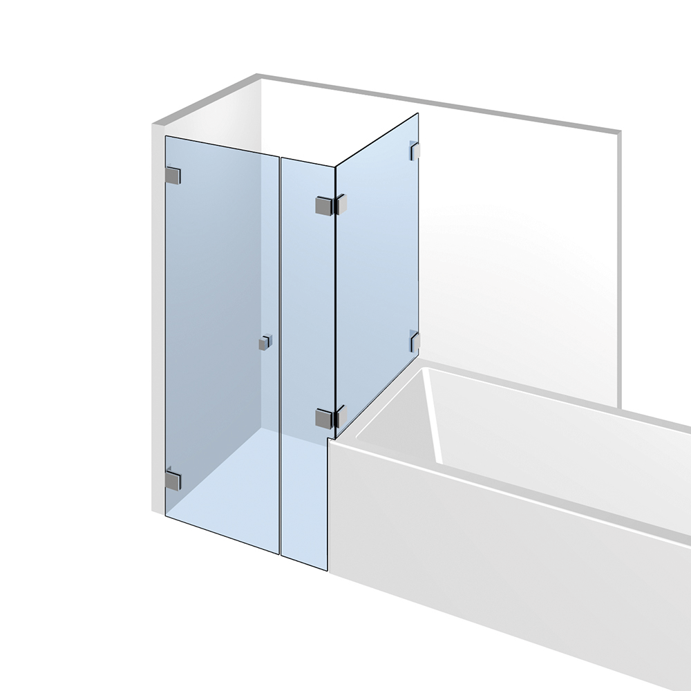 Dusche auf/an Badewanne Flamea+ 12612, 1flg. Duschtür mit