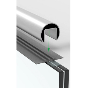 Abbildung zeigt Elastomer mit Handlauf und VSG